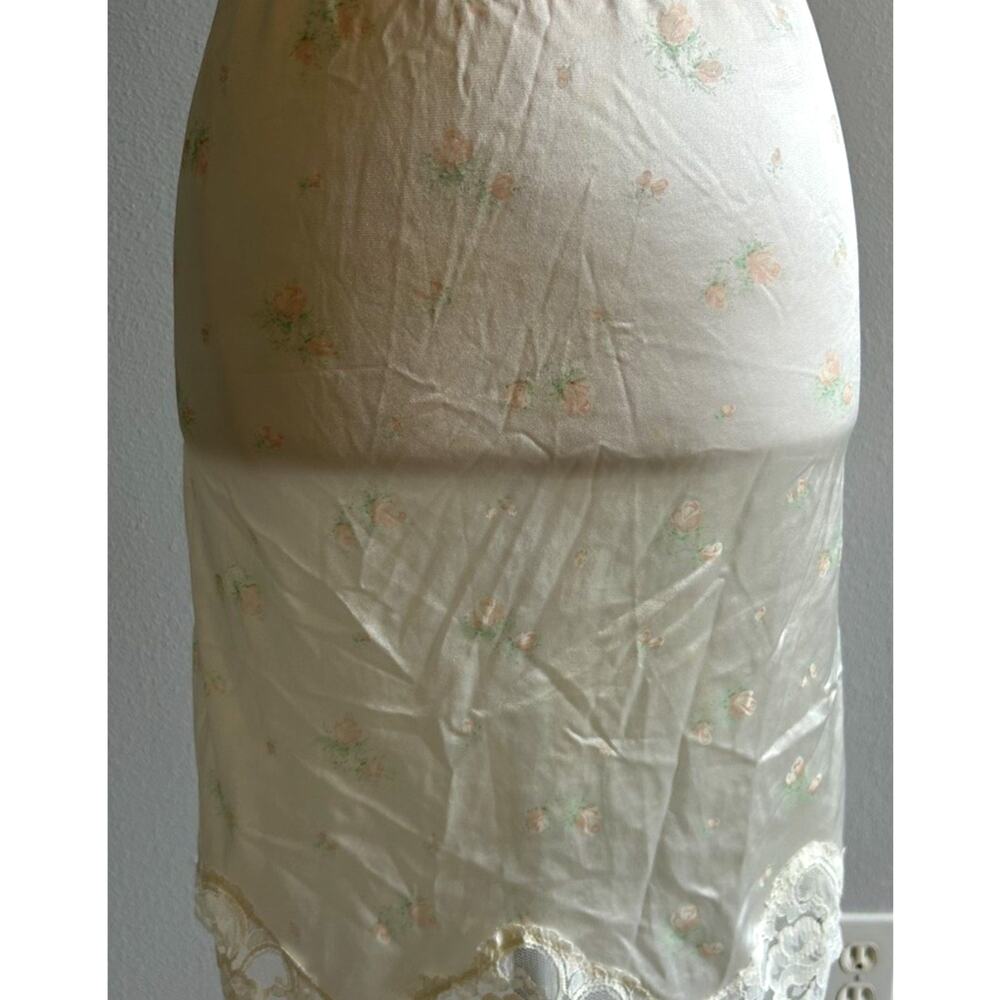 VTG 80s  Half Slip lace floral Skirt Wedding White Coquette Ashley Taylor